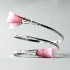 Bransoletki srebrna bransoletka,różowa bransoleta,regulowana