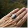 Pierścionki srebrny pierścionek z perłą i turkusami