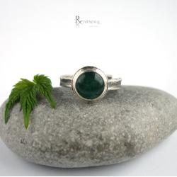 zielony kamień,pierścionek z awenturynem - Pierścionki - Biżuteria