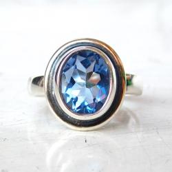 pierścionek srebrny z fluorytem - Pierścionki - Biżuteria