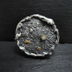 srebro,surowy diament - Pierścionki - Biżuteria