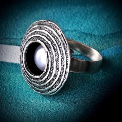srebrny pierścień regulowany,pierścionek z perłą - Pierścionki - Biżuteria