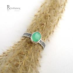zielony kamień,chryzopraz,pierścionek - Pierścionki - Biżuteria