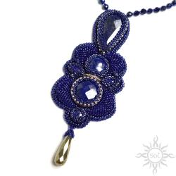 lapis lazuli,granatowy,misterny,egipski,piryt - Naszyjniki - Biżuteria