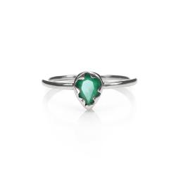 szmaragd,zielony pierścionek,srebrny pierścionek - Pierścionki - Biżuteria