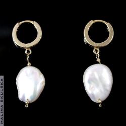 perły,złocone,wiszące,proste,eleganckie - Kolczyki - Biżuteria