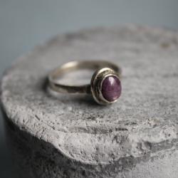pierścionek srebro rubin - Pierścionki - Biżuteria
