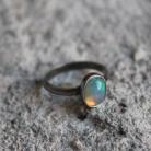 Pierścionki pierścionek srebro opal klasyka oksyda