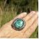 Pierścionki Srebrny regulowany pierścionek z turkusem