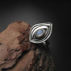 pierścionek,kamień księżycowy,handmade,fiann - Pierścionki - Biżuteria