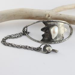 bransoleta z perłą,perła naturalna,surowa forma - Bransoletki - Biżuteria