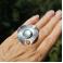 Pierścionki Srebrny pierścionek z fluorytem.