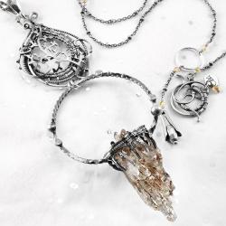 srebrny,naszyjnik,wire-wrapping,kwarc,kryształ,ET - Naszyjniki - Biżuteria