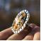 Pierścionki regulowany pierścionek z muszlą tygrysią