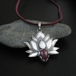 kwiat lotosu,biżuteria artystyczna,rękodzieło, - Wisiory - Biżuteria