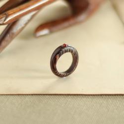 pierścionek z karneolem,pierścionek wenge - Pierścionki - Biżuteria