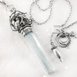 srebrny,naszyjnik,wire-wrapping,akwamaryn,amulet - Naszyjniki - Biżuteria