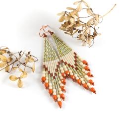 kolczyki indiańskie,kolczyki z frędzlami - Kolczyki - Biżuteria