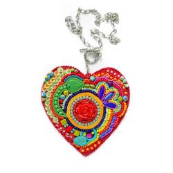 wisior serce,Frida,kolorowy wisior - Wisiory - Biżuteria