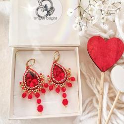 Kolczyki rubinowe swarovski - Kolczyki - Biżuteria