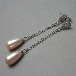 długie,delikatne,perłowe - Kolczyki - Biżuteria