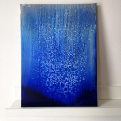 pouring,abstrakcja,nowoczesny,niebieski,akryl - Obrazy - Wyposażenie wnętrz
