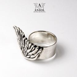 pierścień ze skrzydłem,anielskie skrzydło - Pierścionki - Biżuteria