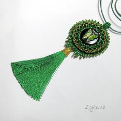 zielony,wisior,boho,wesoły - Naszyjniki - Biżuteria