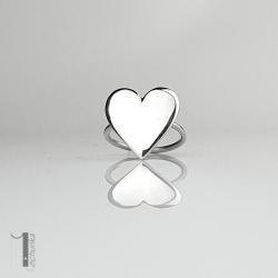 pierścionek srebrny,metaloplastyka,serce - Pierścionki - Biżuteria