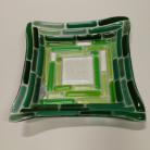 Ceramika i szkło patera,szkło,fusing,zielony