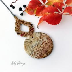 wyrazisty naszyjnik z agatem,jesienny skarb - Naszyjniki - Biżuteria
