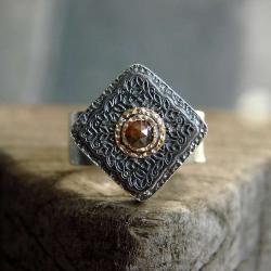 srebro,złoto,diament,pierścionek, - Pierścionki - Biżuteria