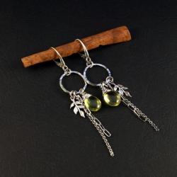 srebrne kolczyki z kwarcem lemon - Kolczyki - Biżuteria
