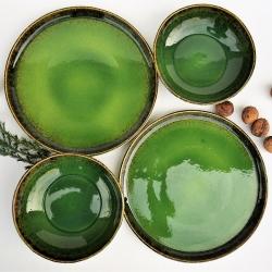 ceramika,talerz,miska,zielona ceramika - Ceramika i szkło - Wyposażenie wnętrz