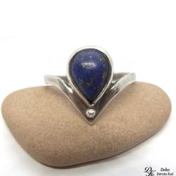 pierścionek,lapis lazuli,srebro,elegancki,kropla - Pierścionki - Biżuteria