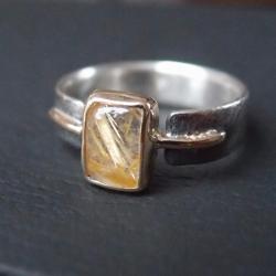 pierścionek z kwarcem rutylowym - Pierścionki - Biżuteria