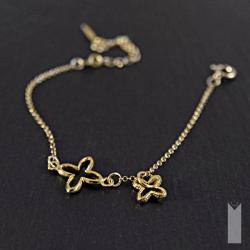 minimalistyczna pozłacana bransoletka,charms złot - Bransoletki - Biżuteria