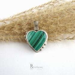 serduszko z malachitu,zielone serce - Wisiory - Biżuteria