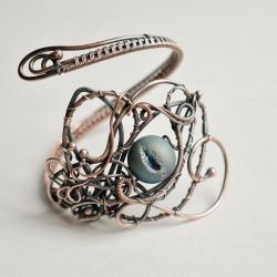 bransoletka,miedziana,wire wrapping,pociecha - Bransoletki - Biżuteria