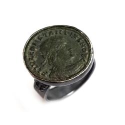 moneta,rzymska,blask,srebro,coin,unisex - Pierścionki - Biżuteria
