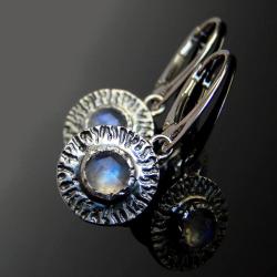 circa,Kamień księżycowy,kolczyki,srebro,Unikat - Kolczyki - Biżuteria