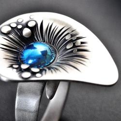 tytanowy pierścionek regulowany,srebro i tytan - Pierścionki - Biżuteria