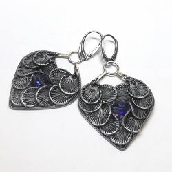 misterne kolczyki z tanzanitowymi kryształami - Kolczyki - Biżuteria