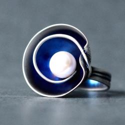 nowoczesny pierścień z kamieniem naturalnym - Pierścionki - Biżuteria
