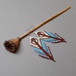 kolczyki indiańskie,z fredzlami,kolorowe - Kolczyki - Biżuteria