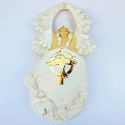anioł ceramika bierzmowanie pozłacany - Ceramika i szkło - Wyposażenie wnętrz