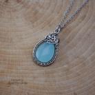 Wisiory wisiorek,wire wrapping,stal chirurgiczna,chalcedon