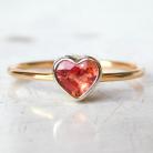 Pierścionki złoty pierścionek z szafirem serce romantyczny