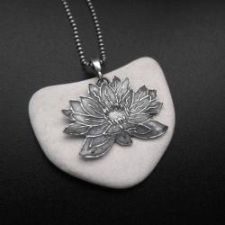 kwiatlotosu,biżuteria srebrna,wisiorek,handmade - Wisiory - Biżuteria