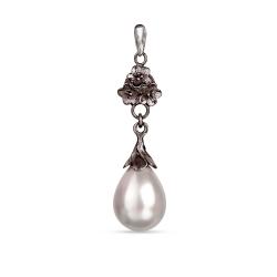 wisiorek,z perłami,srebrny,prezent dla eleganckiej - Wisiory - Biżuteria